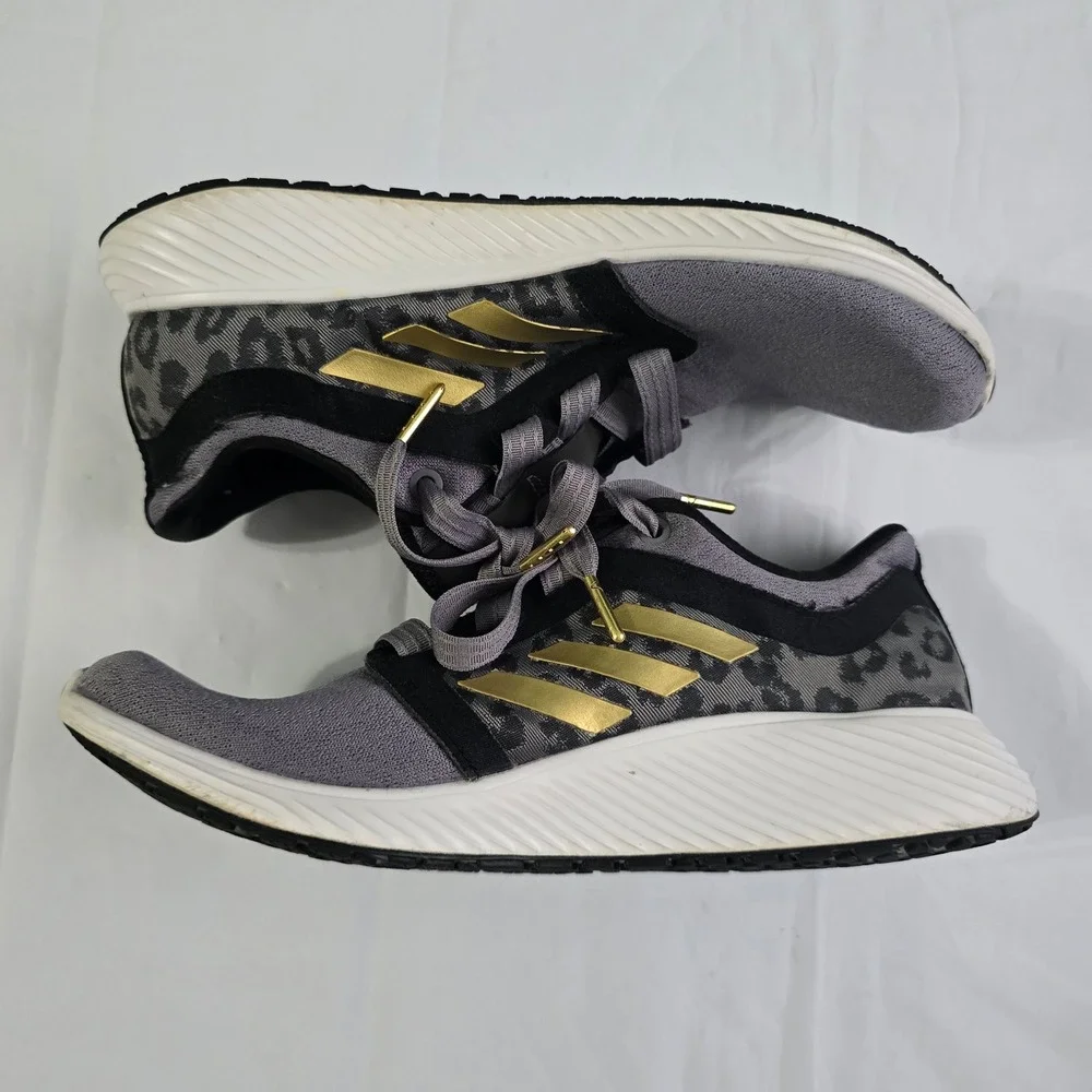 Adidas Edge Lux 4 Grey Leopard Gold Running Shoes FV8577 Womens 8.5